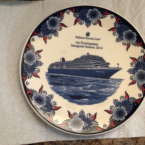 HOLLAND AMERICA ms KONINGSDAM INAUGURAL SEASON 2016 ROYAL GOEDEWAAGEN PLATE 9.5" - Picture 1 of 5